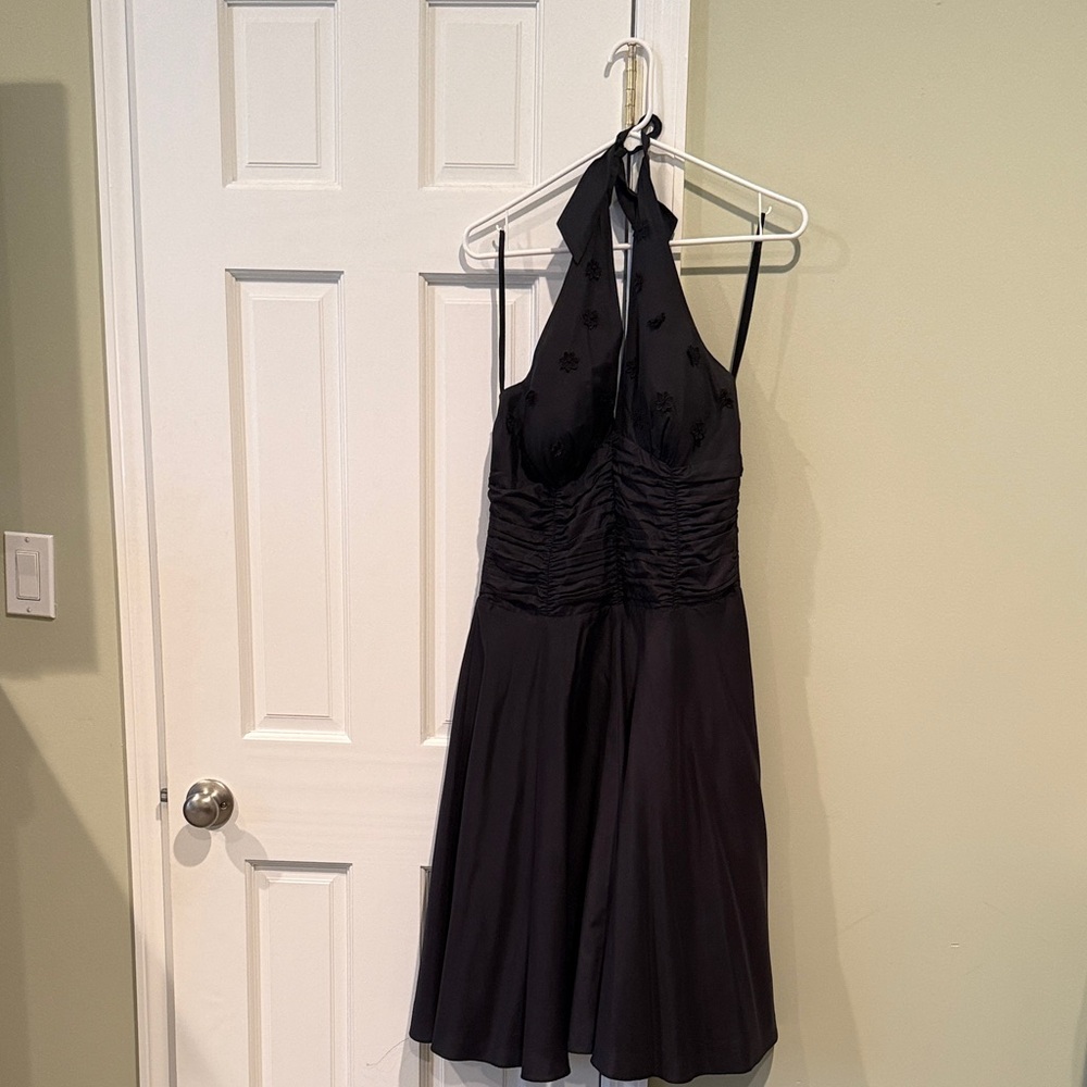 Elegant Black Backless Halter Dress